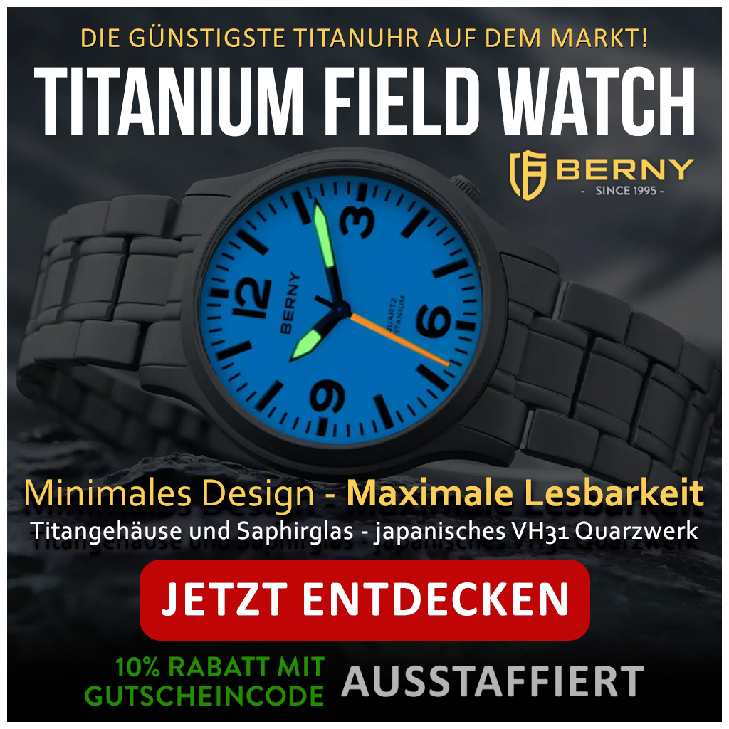 Berny Titanium Field Watch Quartz T2576MS