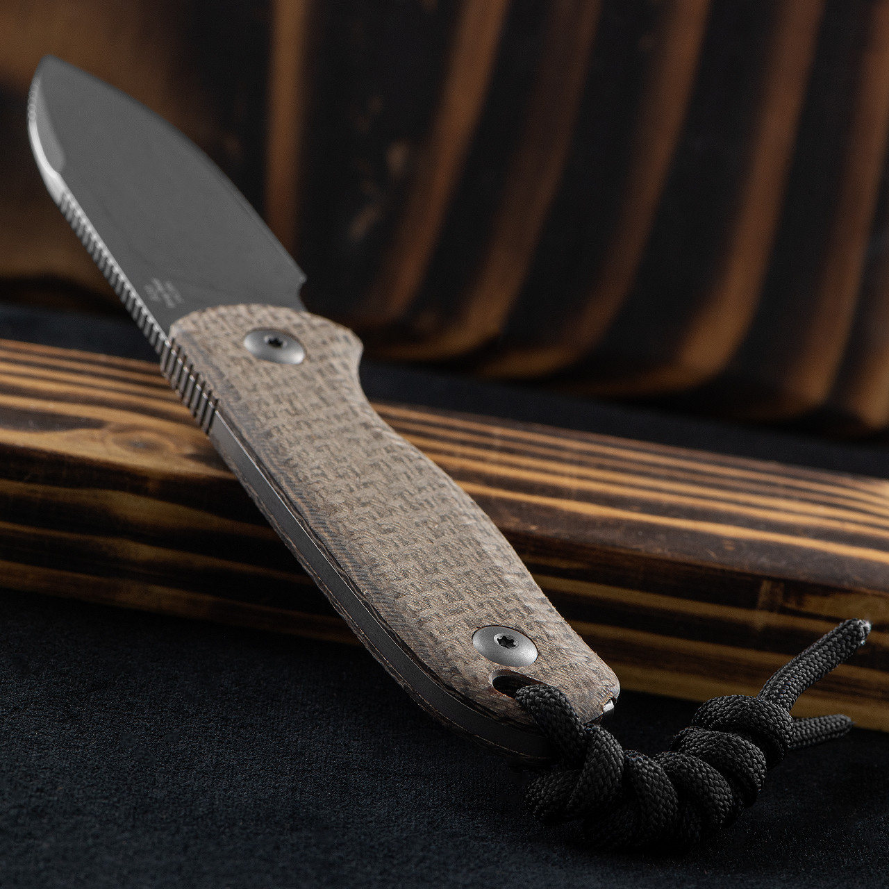 Kizer Drop Bear 1094A1 Burlap Micarta Fixed Blade